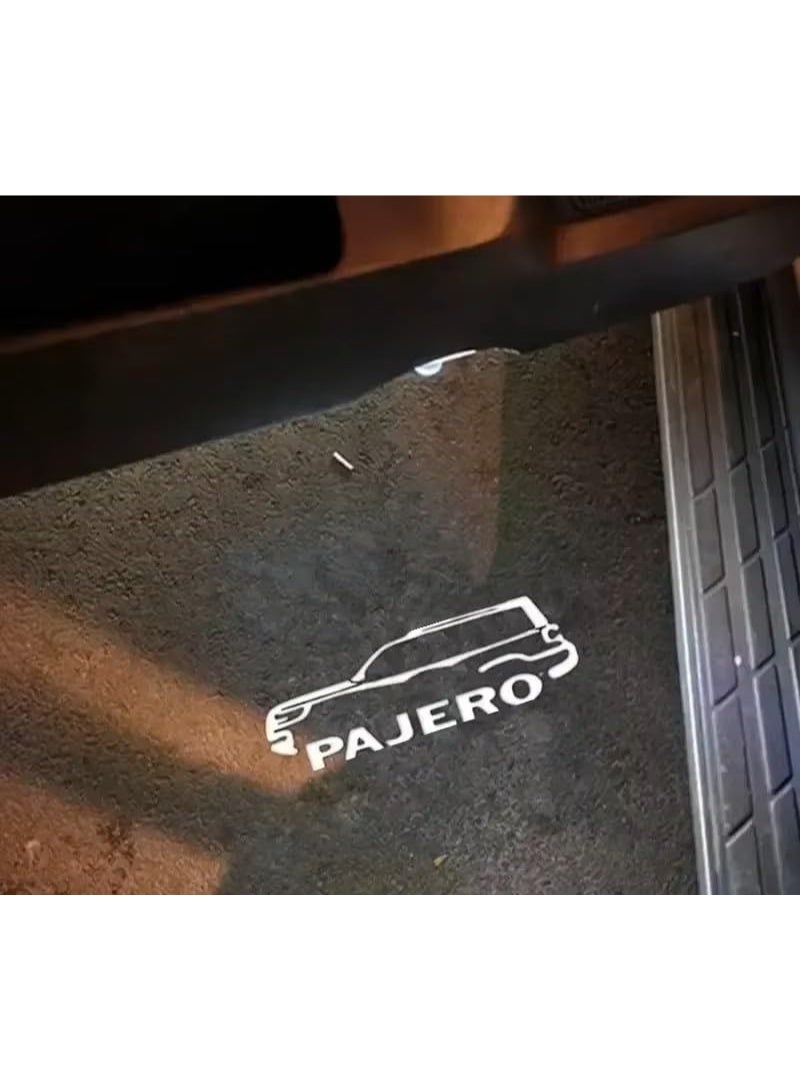 فيريكس إضاءة ترحيب LED لميتسوبيشي باجيرو – مصباح إسقاط شعار باجيرو للأبواب، شعار مخصص عالي الدقة، دائرة ذكية بدون أخطاء، تركيب سهل Plug & Play (قطعتان) - Image 1